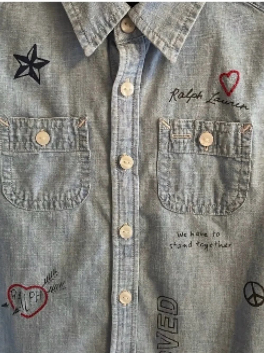 Ralph Lauren Light Blue Embroidered Denim Jacket for Kids